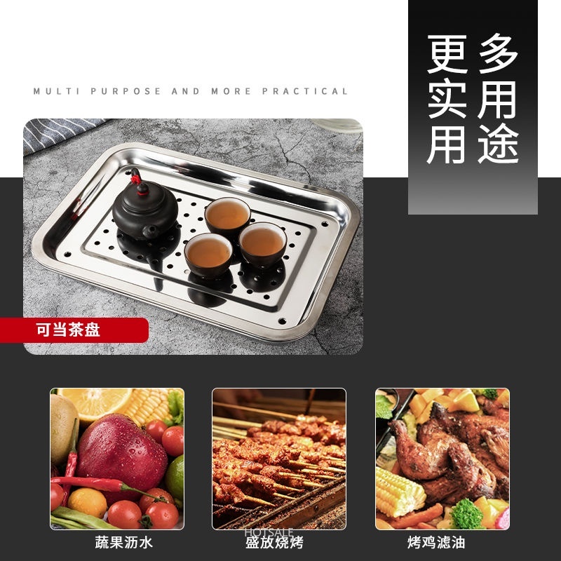 Khay đựng thức ăn 2 tầng bằng thép không gỉ