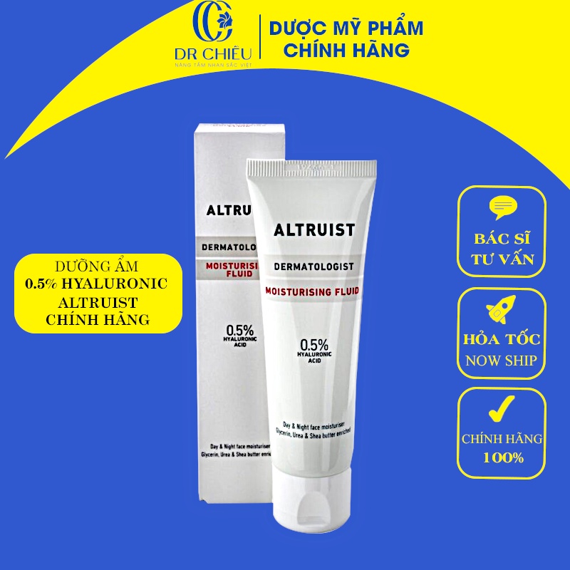 Kem Dưỡng Ẩm Thế Hệ Mới Altruist Dermatologist Moisturising Fluid 0.5% Hyaluronic Acid 50ml - Dr Chiều