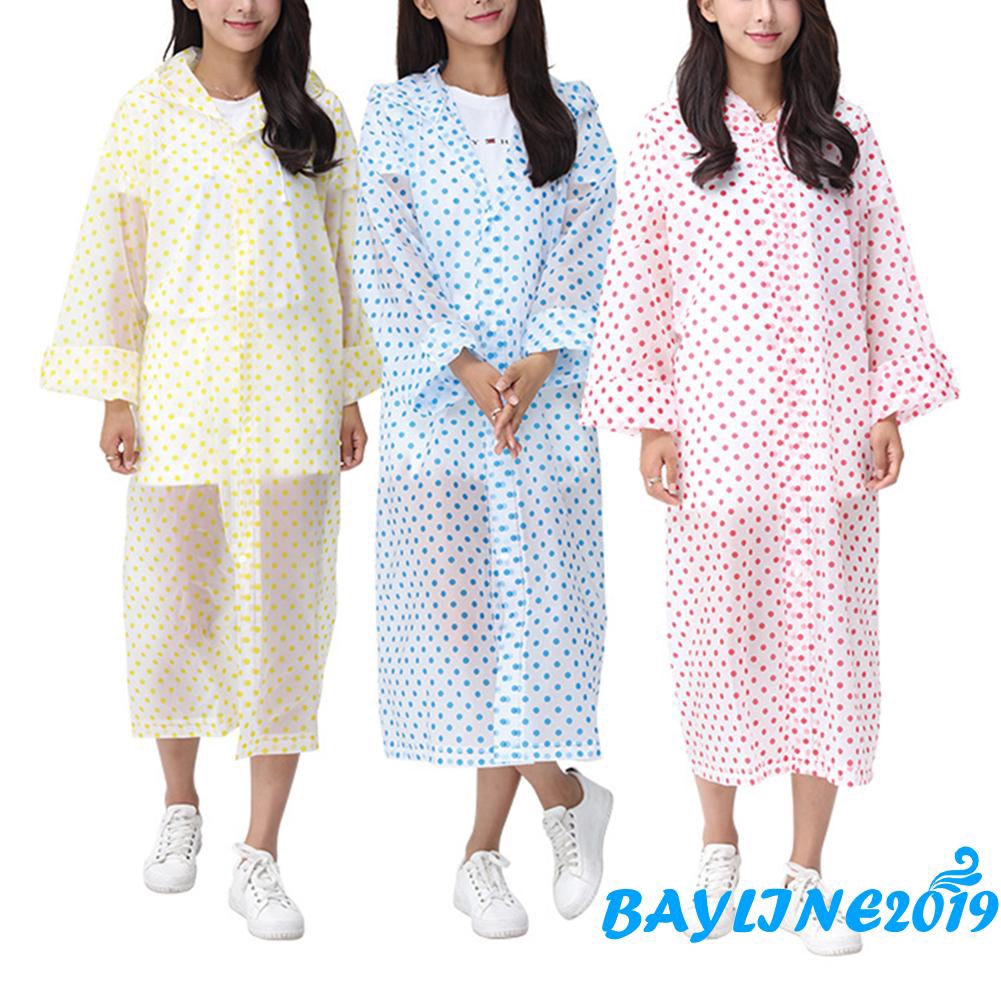 ❀May-người lớn Áo mưa chống nước Unisex EVA có mũ trùm đầu dài tay