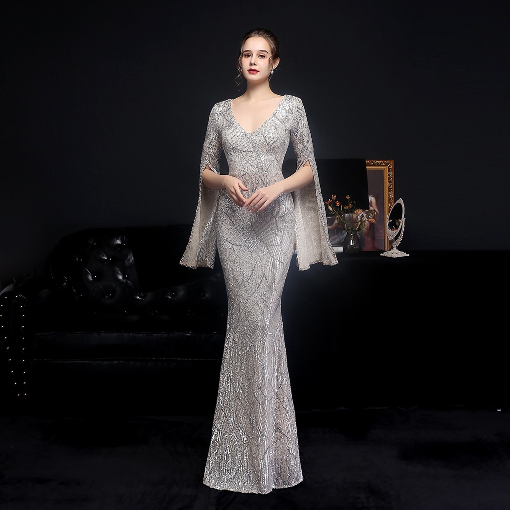Đầm Dạ Hội Đính Kim Sa Lấp Lánh Thời Trang Nữ
