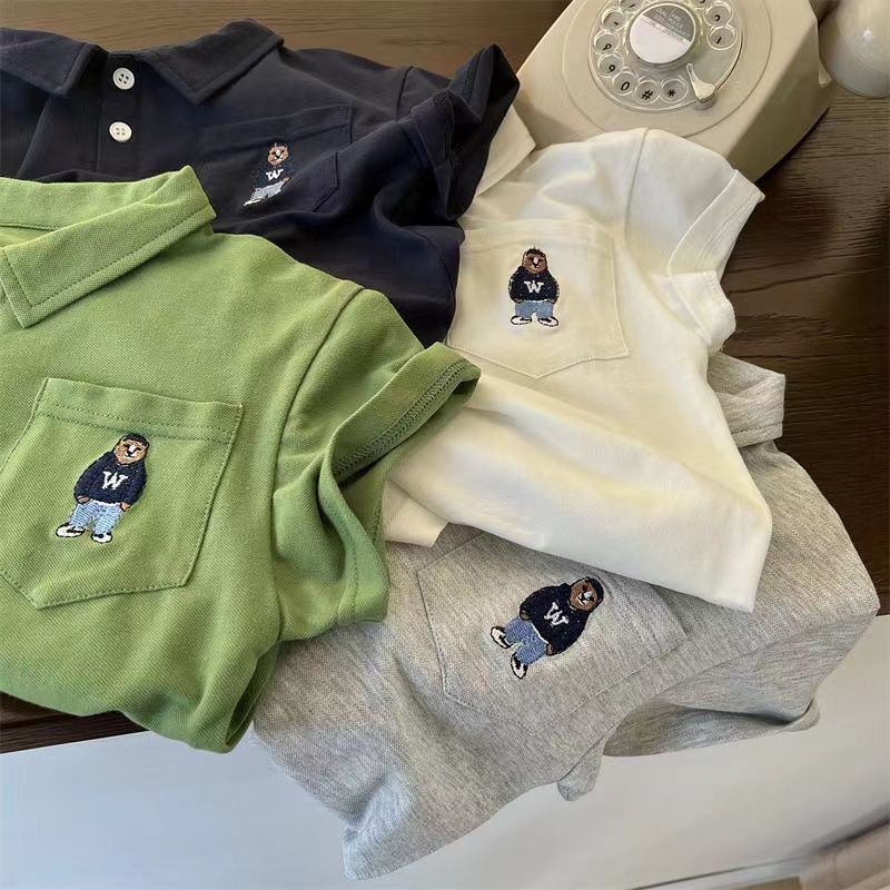 Áo polo Tay Ngắn Chất Liệu Cotton Thời Trang Mùa Hè 2023 Cho Bé