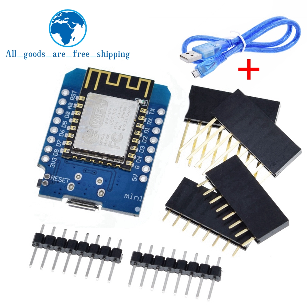 Bộ Bo Mạch Phát Triển Wifi Mini ESP8266 ESP-12 ESP-12F CH340G CH340 V2 USB WeMos D1 NodeMCU Lua IOT 3.3V Kèm Chân Cắm