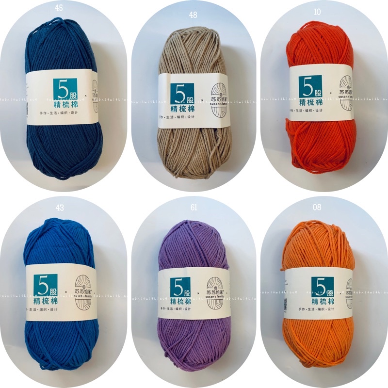 [SALE SỐC] Mã 21-63 Len cotton Susan's Family 5 nhiều màu sắc, đan móc đồ thu đông, cuộn 100gr