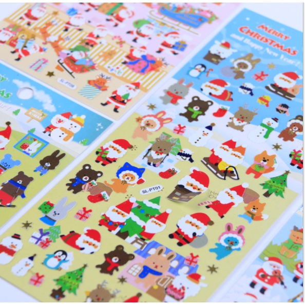 Hình dán sticker Noel chống nước chủ đề Giáng Sinh cho bé