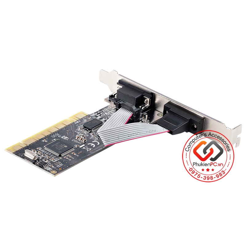 Card chuyển đổi PCI thường sang 2 COM RS232 chip MCS9865 win XP-7-8-10-11