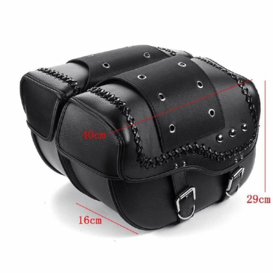 Bộ 2 túi da PU treo bên hông yên xe mô tô chống thấm nước cho Harley Sportster XL883 XL1200 .