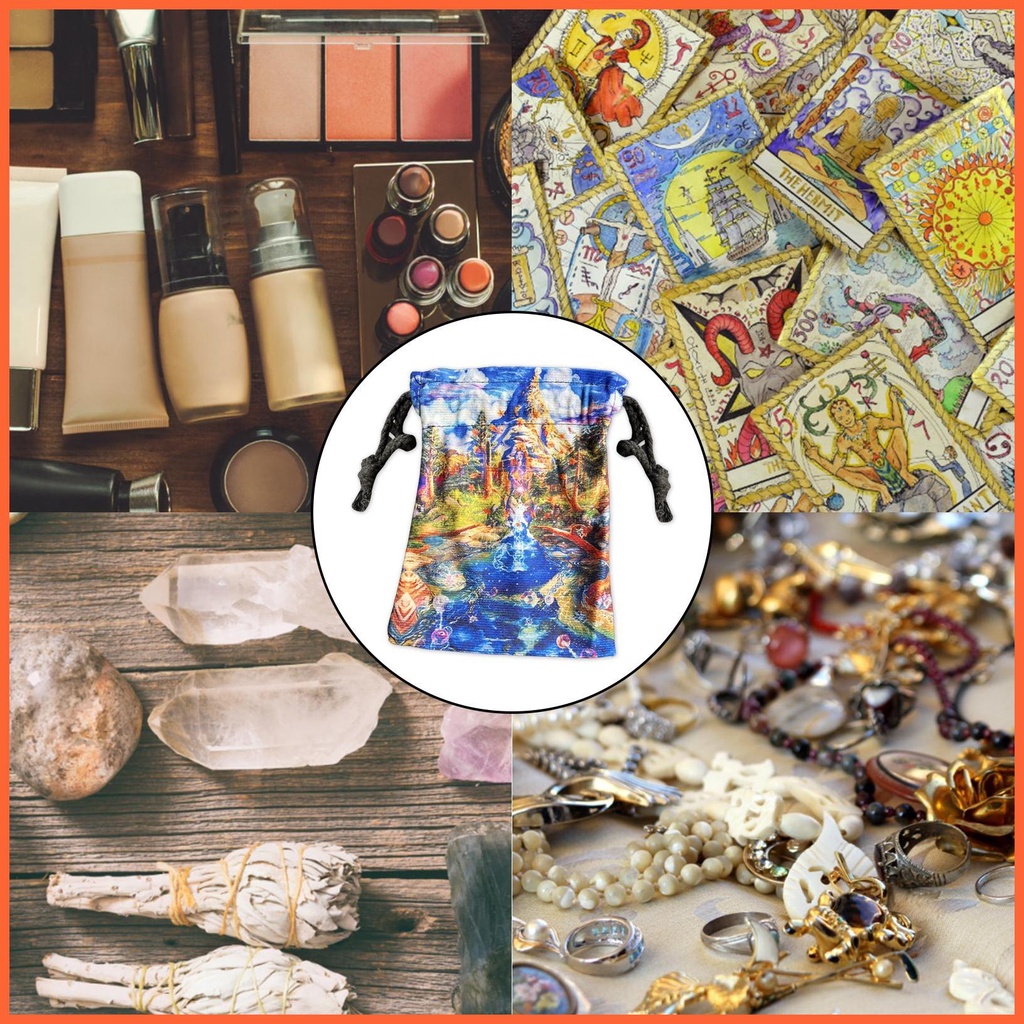 Túi Nhung Đựng Bài Tarot / Thẻ Bài Tarot Đa Năng Có Dây Rút Tiện Dụng