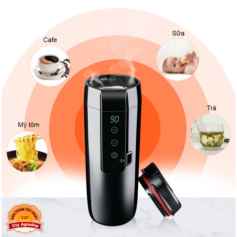 Bình đun nước nóng trên xe hơi oto KEMIN 350 pha sữa mỳ tôm cafe