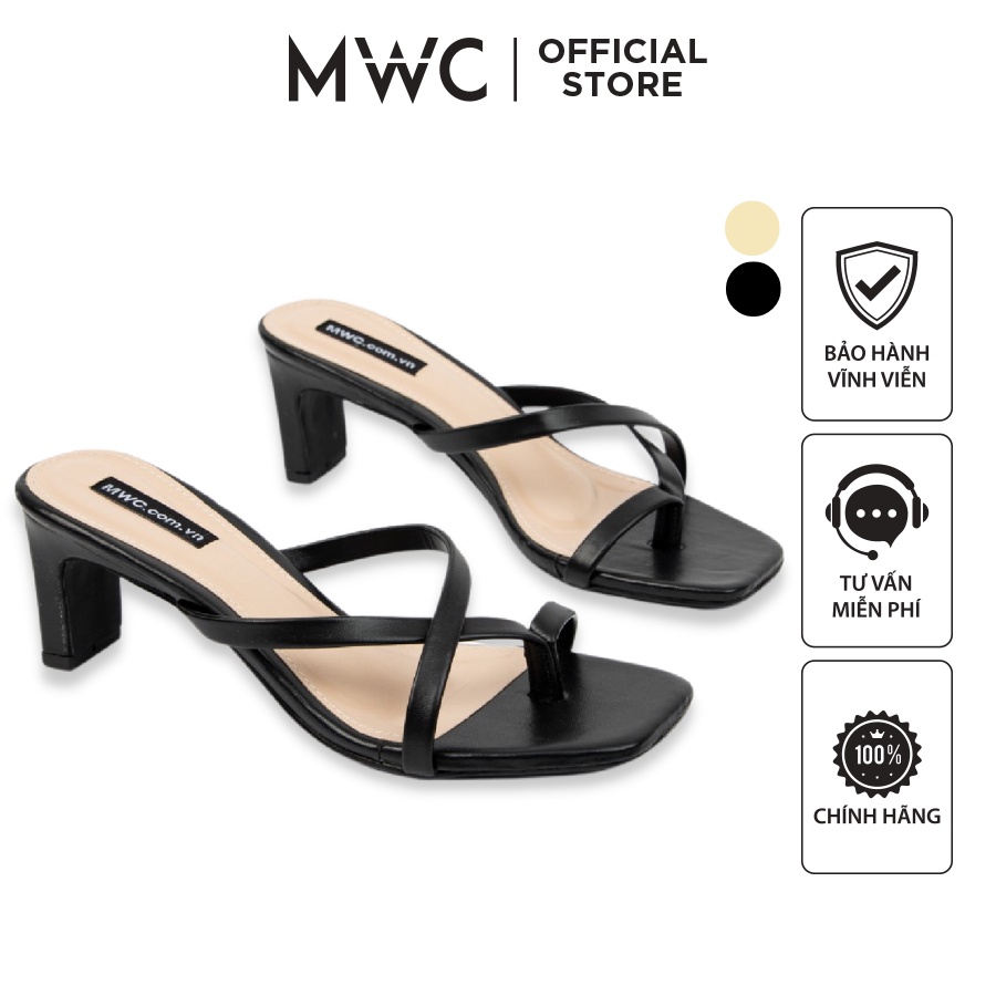 Giày MWC 4215 - Guốc Cao Gót Đế Vuông 5cm, Cao Gót Quai Dây Xỏ Ngón Siêu Xinh