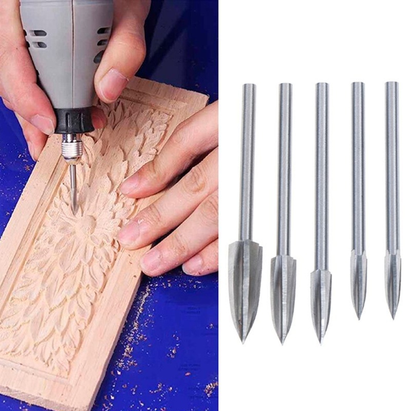 Set 5 Mũi Khoan Điêu Khắc Gỗ HSS 3mm Chuyên Dụng