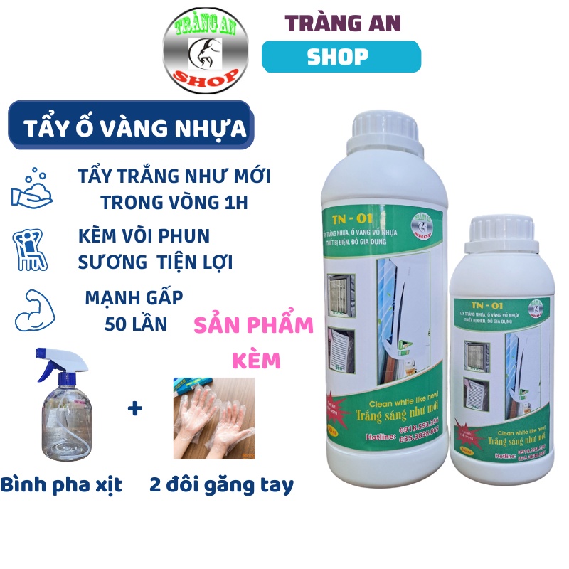 Tẩy trắng Nhựa ố vàng, Dung dịch làm trắng bề mặt nhựa TN-01, tẩy trắng như mới
