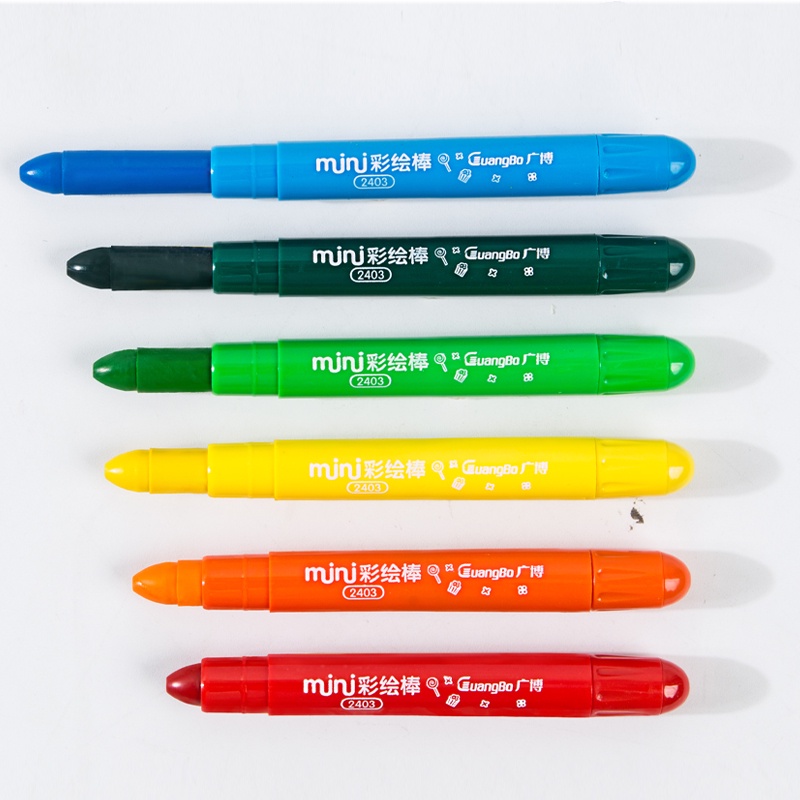 Bút sáp màu nước GuangBo 12-24-36 màu H02400-01-02 tặng kèm cọ vẽ - dùng được thành màu nước độc đáo
