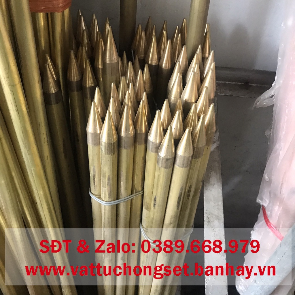 Kim thu sét đồng vàng phi 16 dài 70cm