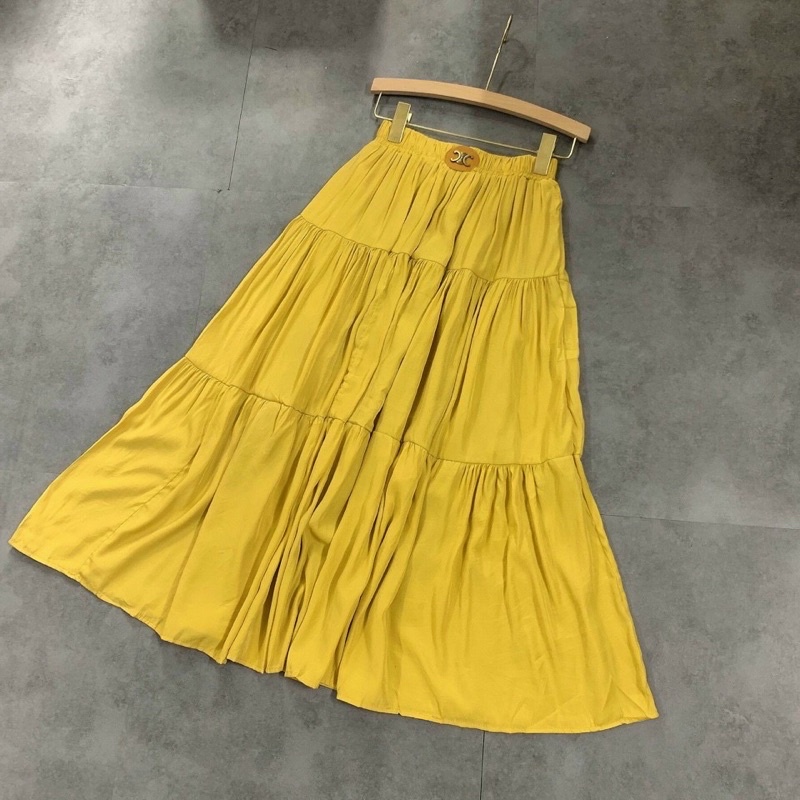 Chân váy xòe thô mềm đai, Chân váy maxi dáng dài cạp cao CV3330 - NhiNhi Shop