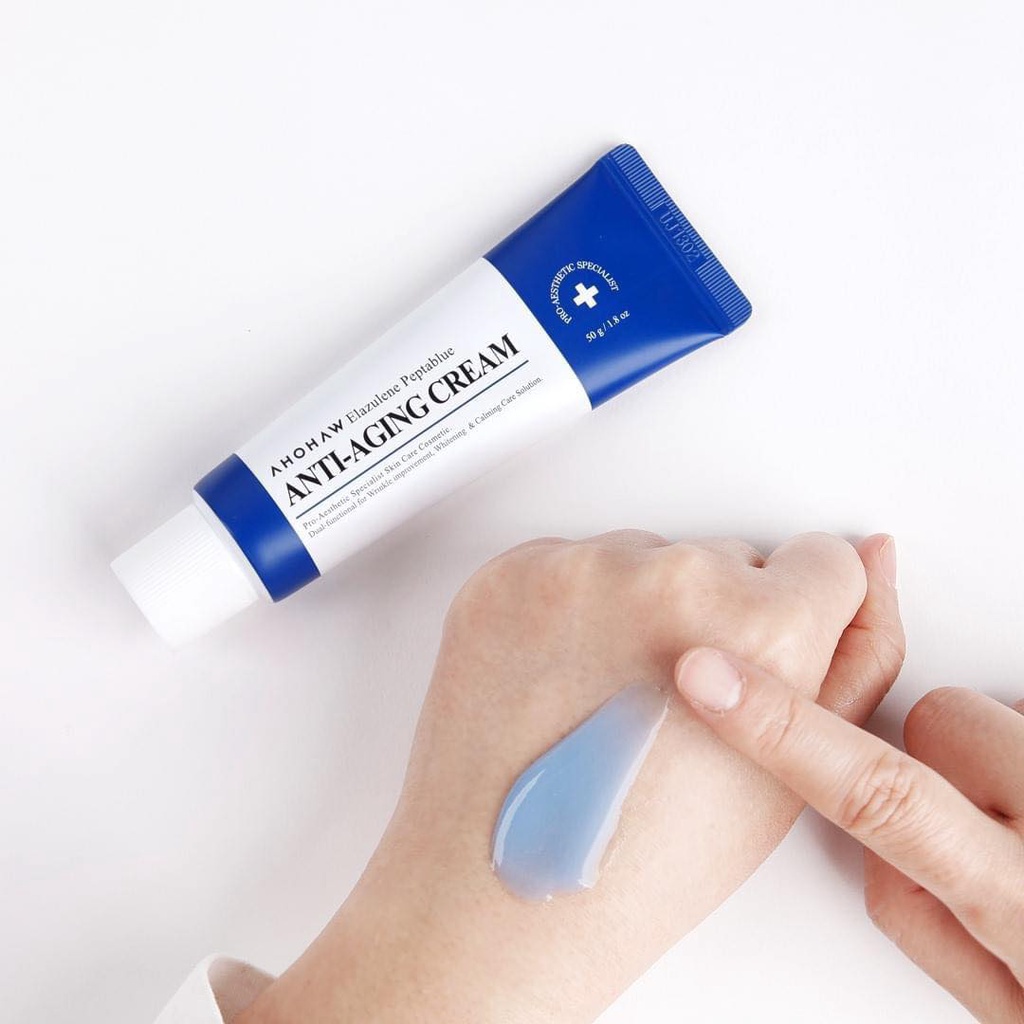 Kem Anti Trẻ Hóa Làn Da, Chống Lão Hóa, Xóa Nhăn Ahohaw Elazulene Peptablue Anti- Aging Cream