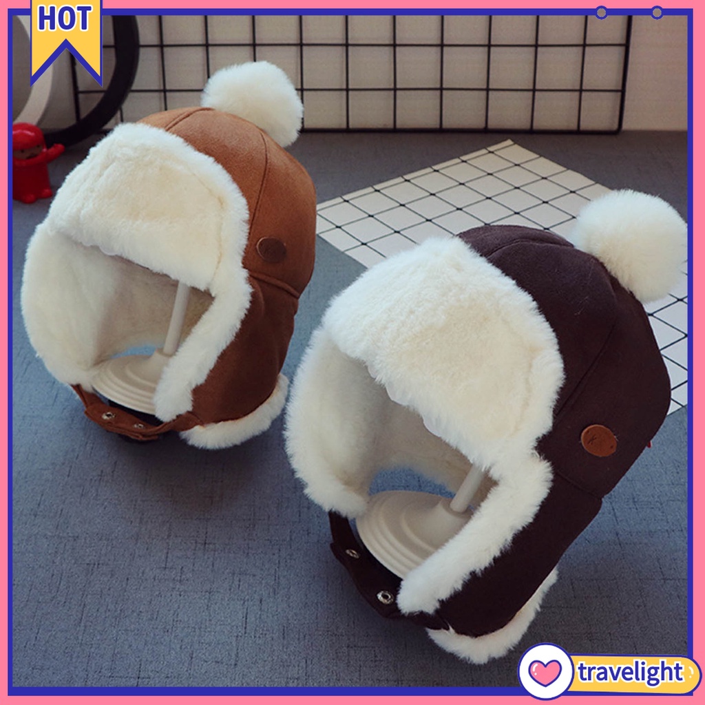 Mũ lông giữ ấm bảo vệ tai thoải mái cho bé