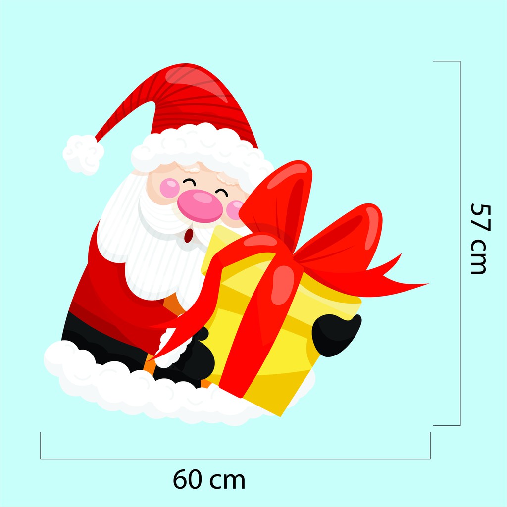 Decal Dán Cửa Kính Tranh Trí Noel 2021 - Giấy Dán Trang Trí Cửa Hàng Cắt Sẵn Từng Hình Mã NE01
