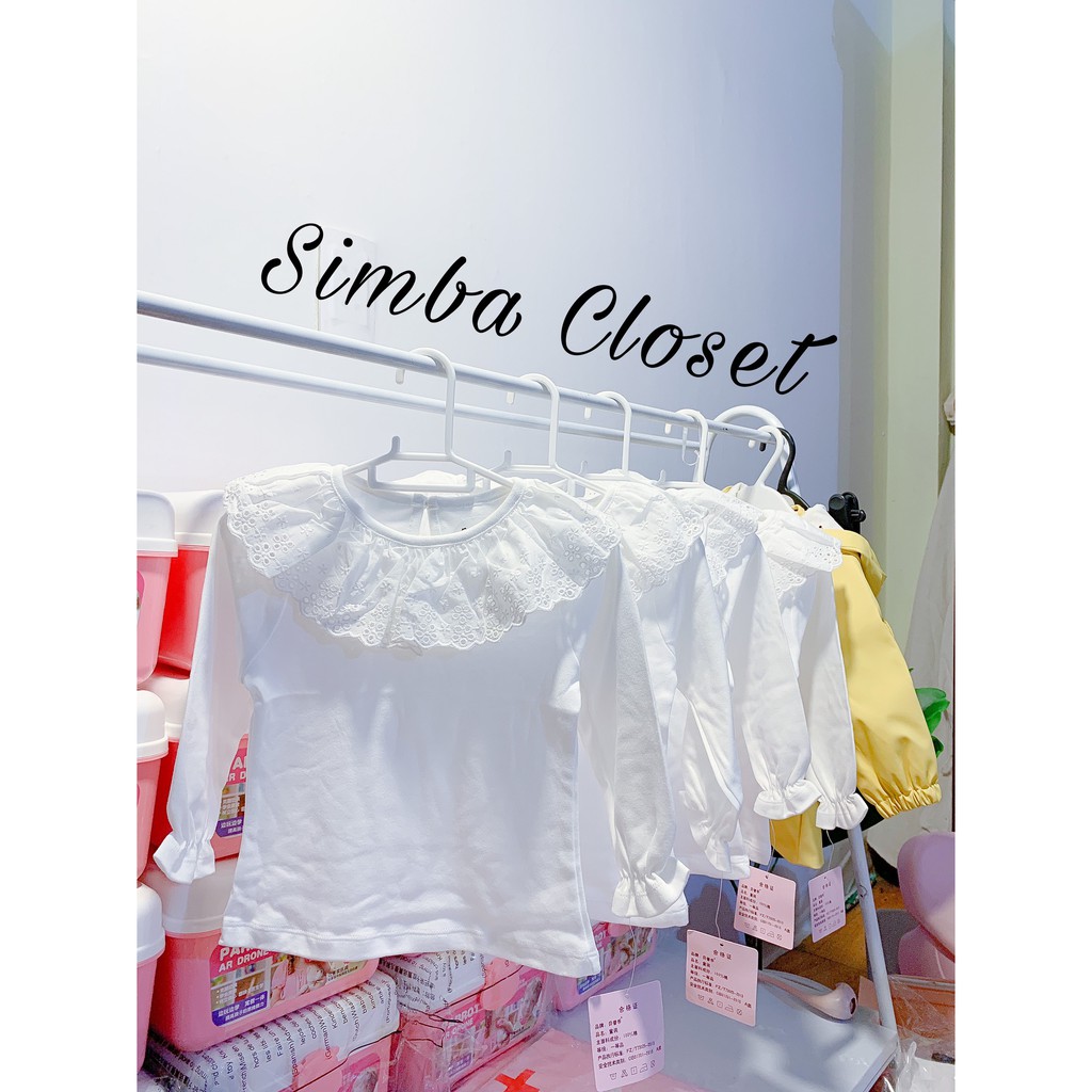 Áo cổ ren bé gái