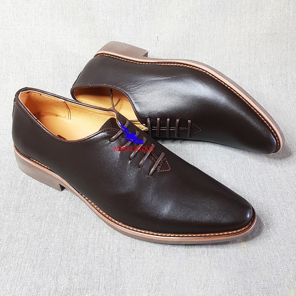 Giày da nam giày tây nam da bò LÓT DA CỪU Giày da nam cao cấp da thật lười nam da bò đẹp Công sở Oxford Shoes B-6 nâu