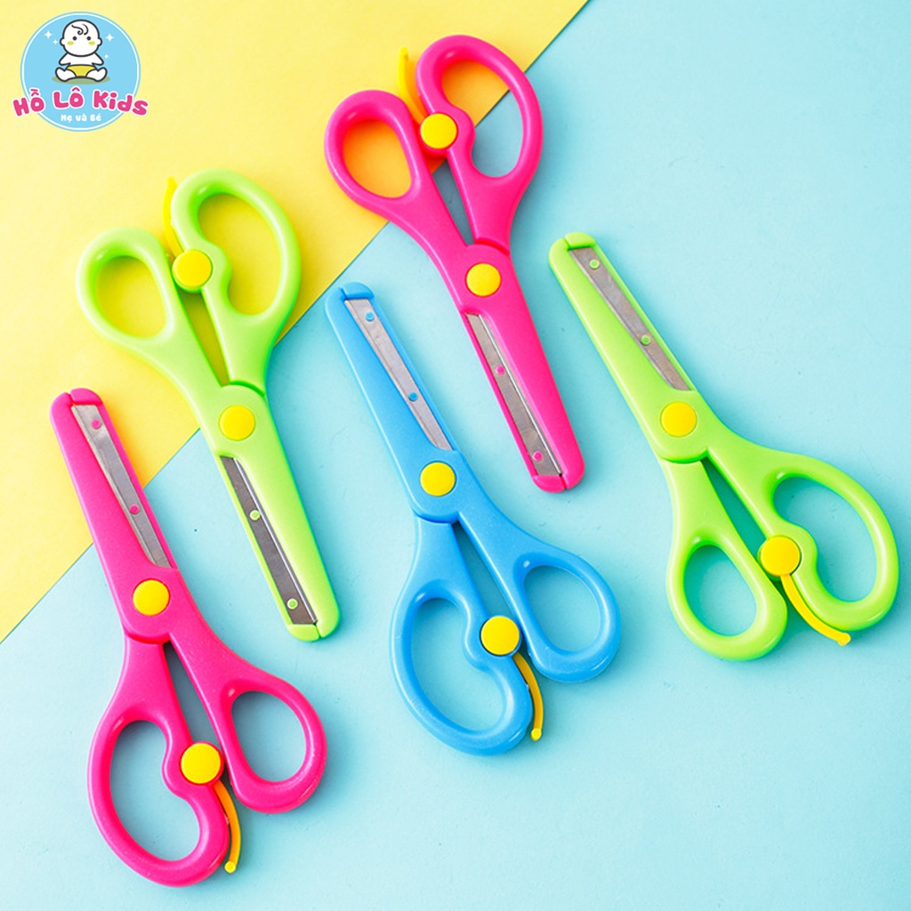 Kéo thủ công cho bé tập cắt giấy, kéo an toàn cho bé cute dễ thương Hồ Lô Kids