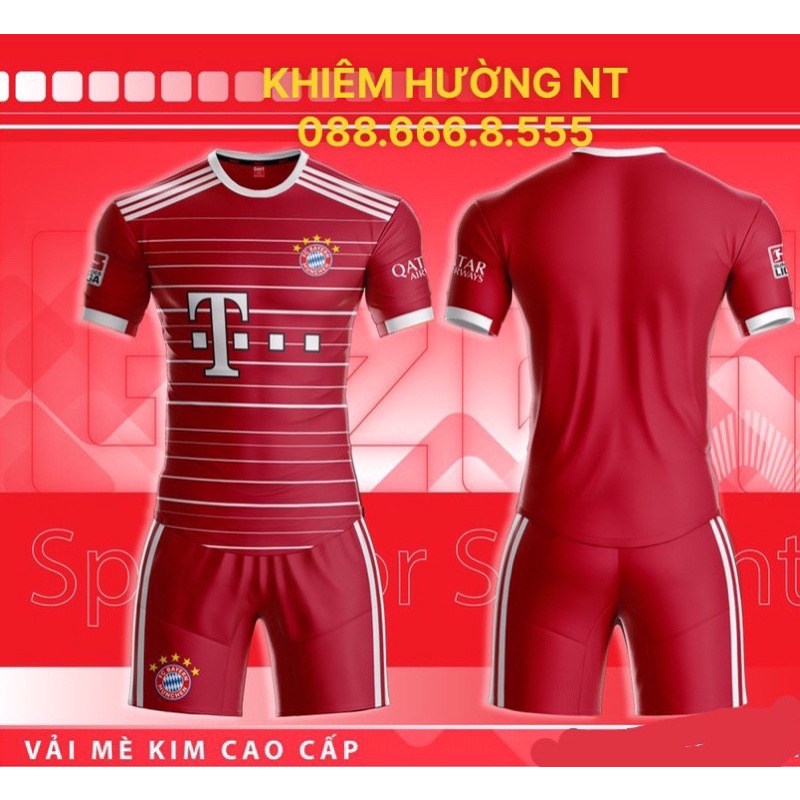 Áo đá bóng CLB Bayern Munich Sân Khách "Đen" 2021-2022 Thun lạnh cao cấp chuẩn thi đấu