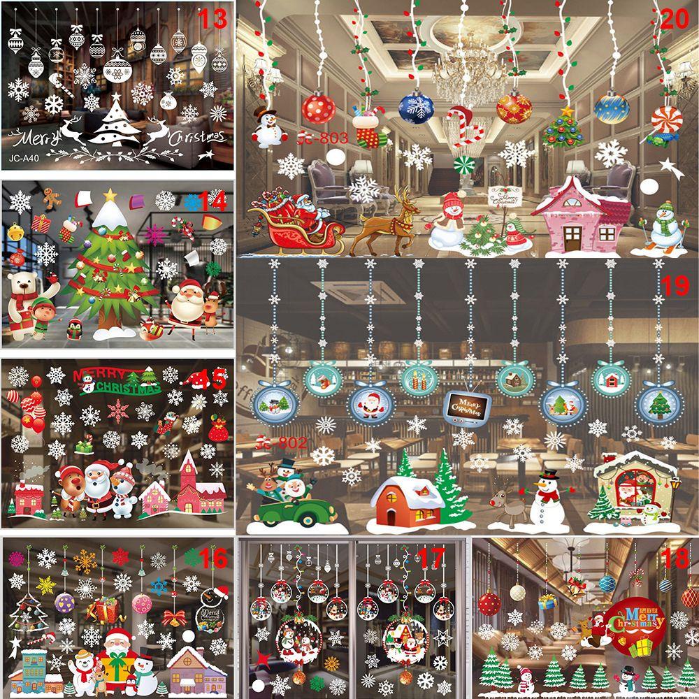 Miếng Dán Tường Trang Trí Giáng Sinh Hình Bông Tuyết / Ông Già Noel