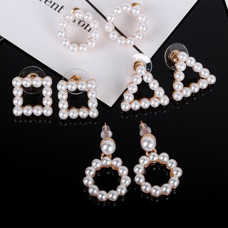 Round Triangle Pearl Pendant Necklace Full Square