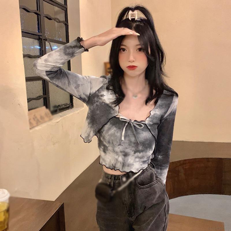 Áo Khoác Lửng Màu Nhuộm Thời Trang Mùa Thu Cho Nữ