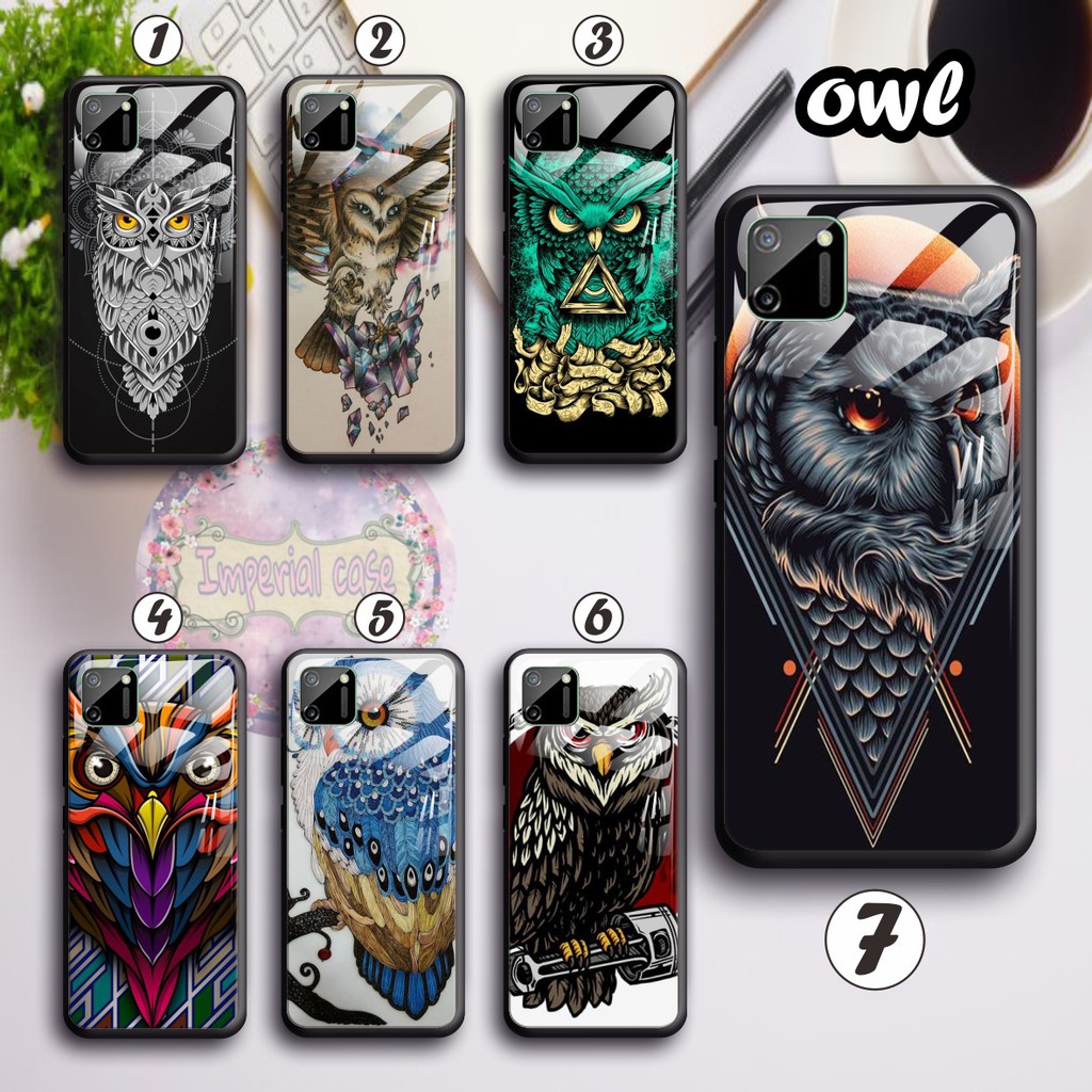 Ốp điện thoại mặt kính họa tiết OWL cho Vivo Y91 Y17 Y12 Y15 Y93 Y95 Y81 Y83 Y71 Y53 y20 Y30 Y50 V17 Y11 Y1271