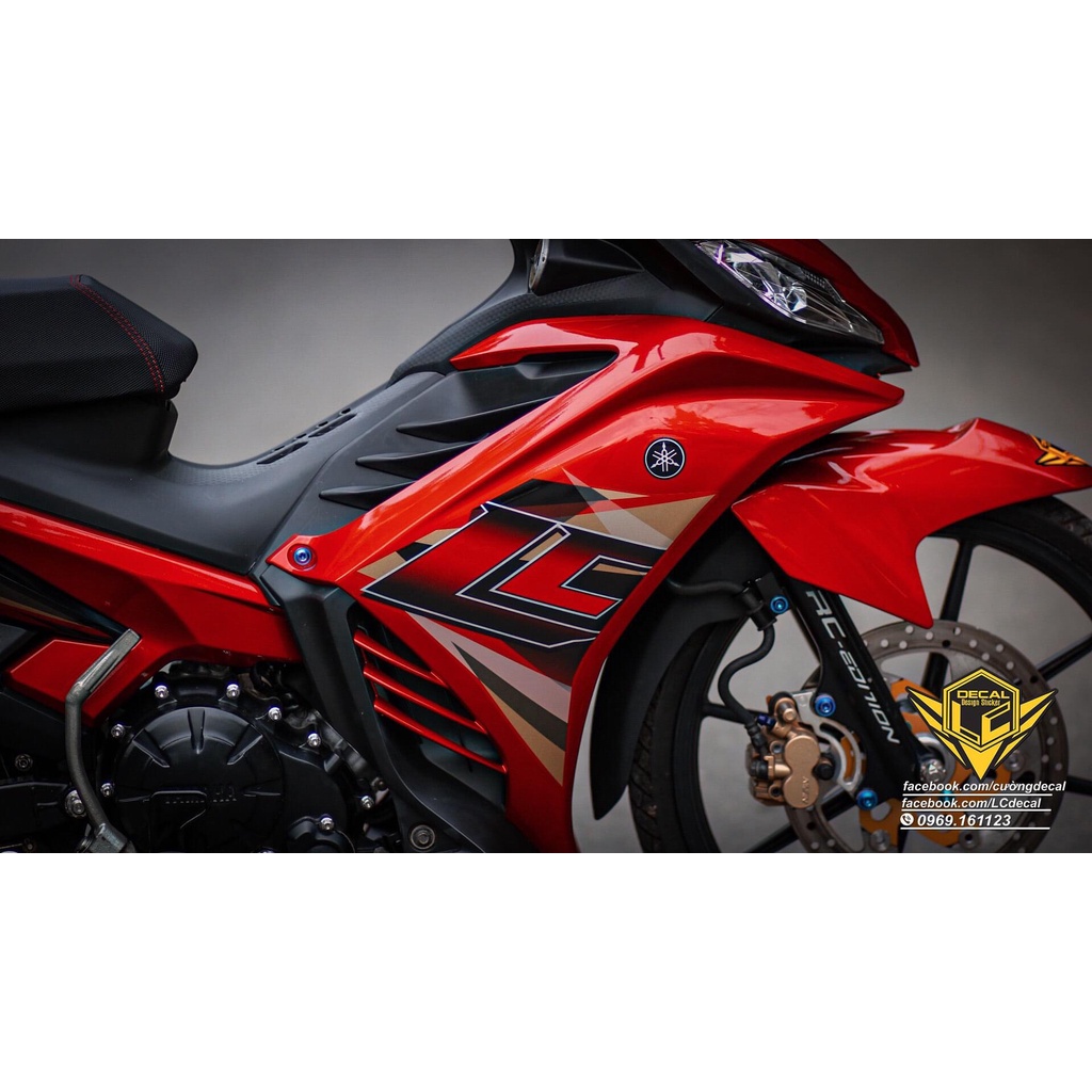 Tem rời Exciter 135 lc đỏ vàng kiểng , tem xe 135 đỏ