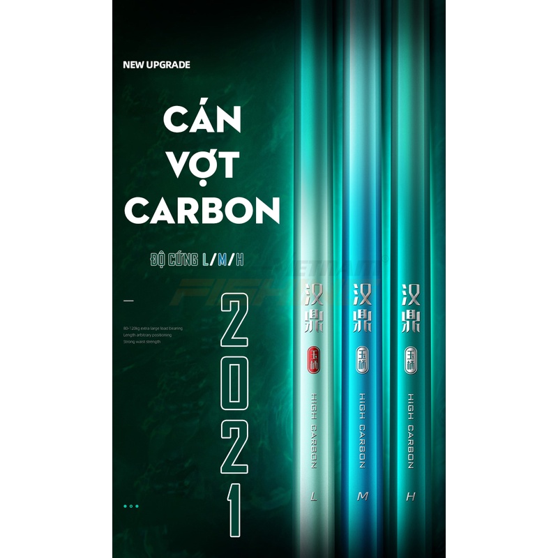Cán Vợt Carbon Handing 2021 Bản M ( 2m1 , 2m4 , 2m7 , 3m ) - Chất Liệu Carbon Cao Cấp
