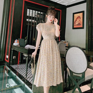 Váy hoạ tiết tay cánh tiên CCHAT