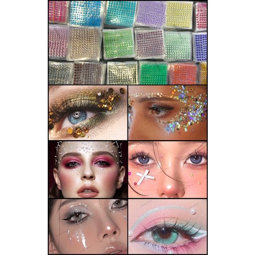 Miếng dán đính đá festival cho mặt / mắt / trang trí tóc dùng trong trang điểm, lên concept chụp hình ấn tượng