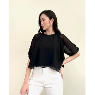 Olv - áo choco sheer top