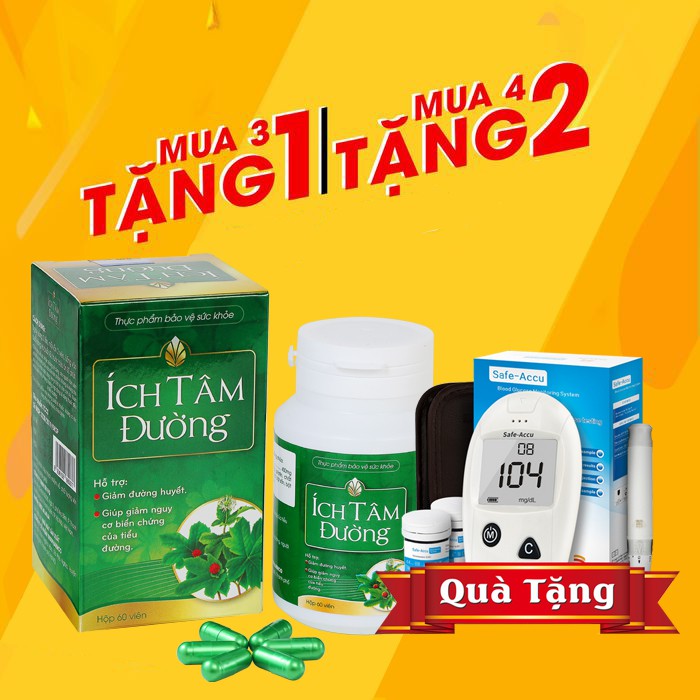 ÍCH TÂM ĐƯỜNG CHÍNH HÃNG - HỖ TRỢ HẠ VÀ ỔN ĐỊNH BỆNH TIỂU ĐƯỜNG