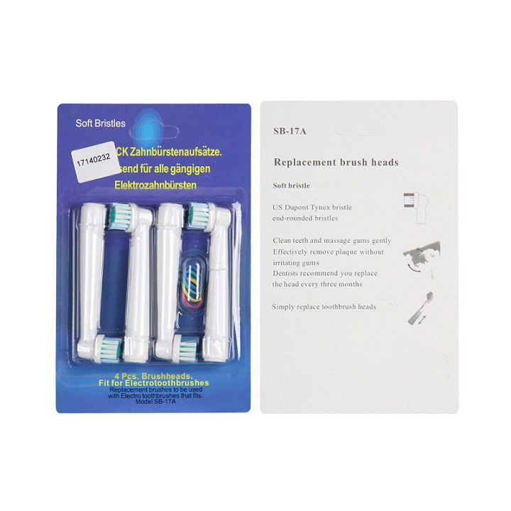 Oral-B Braun SB-17A, Daily set (4 chiếc/vỉ) bộ 4 Đầu Bàn Chải đánh răng điện thay thế Minh House