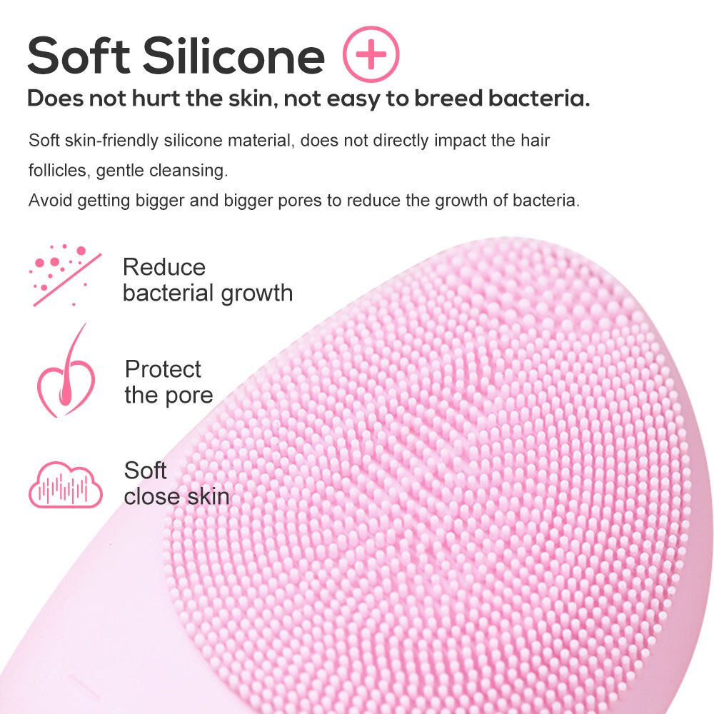 Máy Rửa Mặt Bằng Sóng Siêu Âm Mini Bằng Silicone Chất Lượng Cao