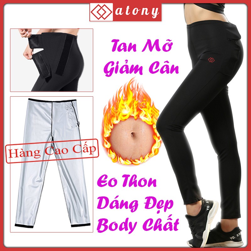 Quần Sinh Nhiệt Tan Mỡ ATONY Chính Hãng, Tráng Nano Bạc Nhật Bản Giúp Đổ Mồ Hôi, Giảm Mỡ Bụng, Giảm Cân An Toàn