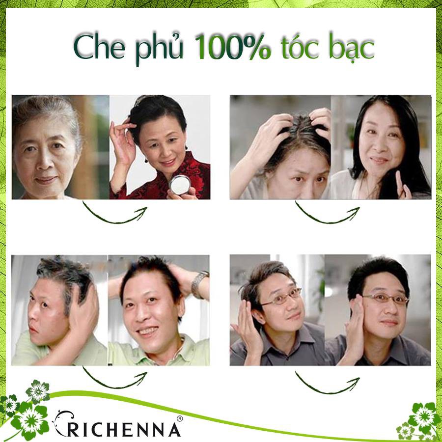 Thuốc nhuộm tóc phủ bạc thảo dược Richenna Hi-Speedy Color Hàn Quốc màu nâu ánh đồng 60G | BigBuy360 - bigbuy360.vn
