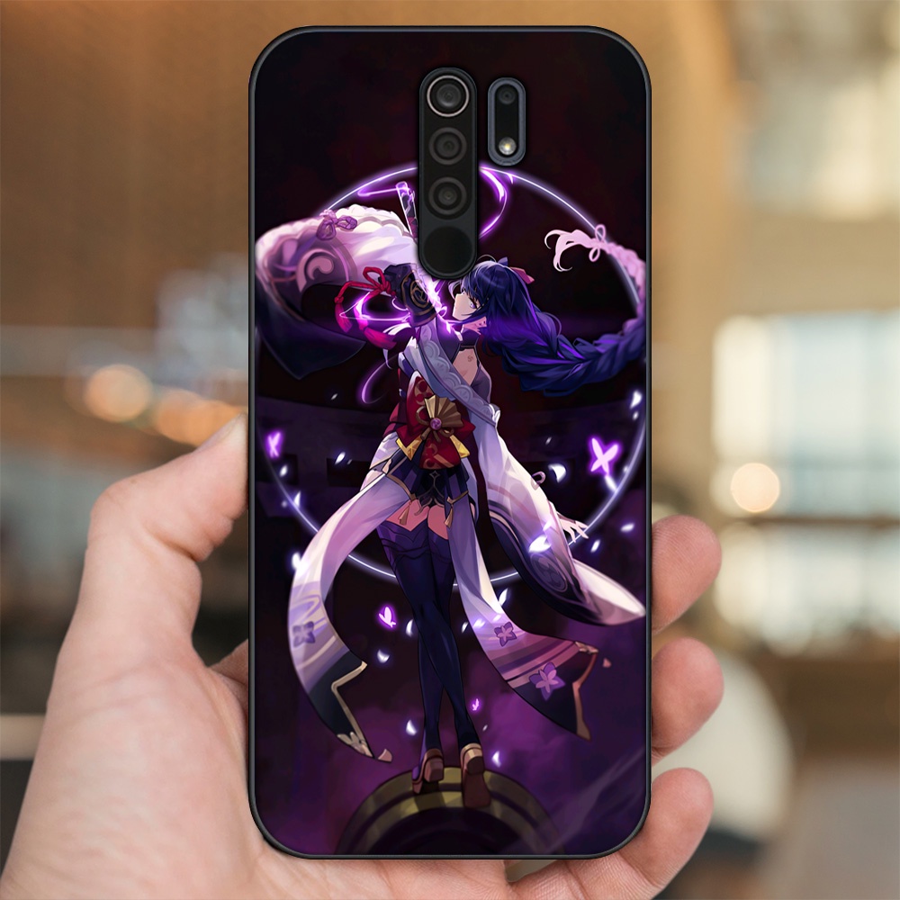 Ốp lưng Xiaomi Redmi 9 viền đen in hình Raiden Shogun Genshin Impact