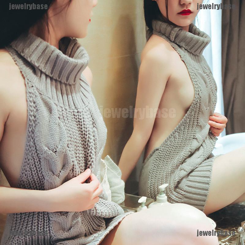 Áo Sweater dệt kim sát nách hở lưng gợi cảm cho nữ | BigBuy360 - bigbuy360.vn