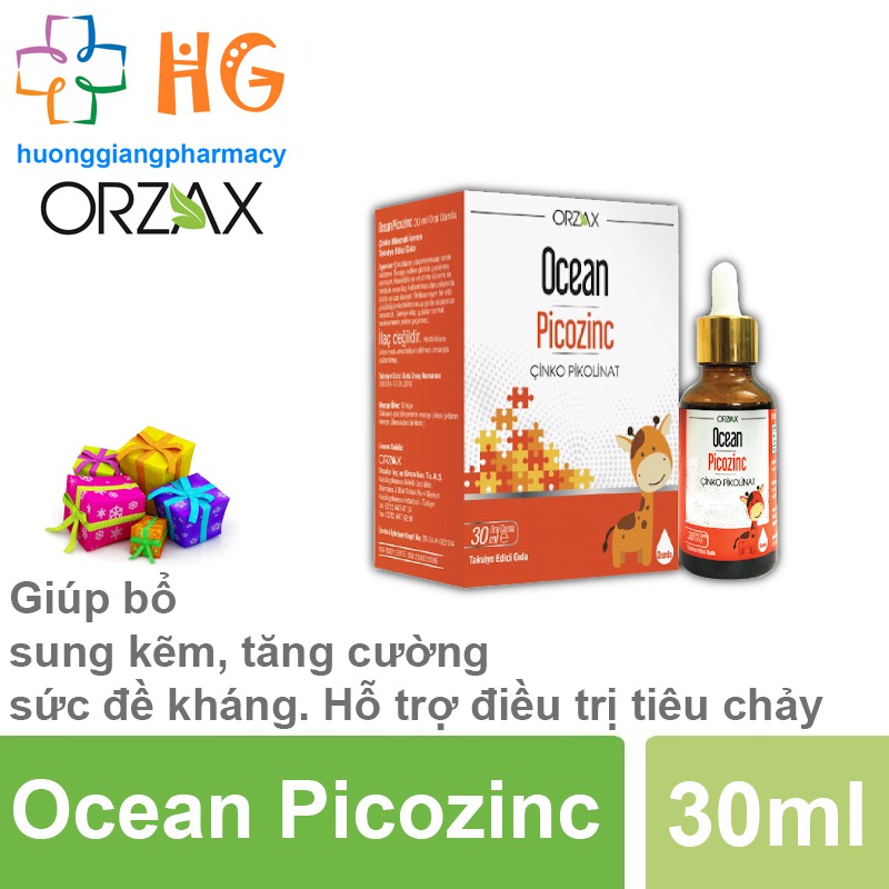 Ocean Picozinc. Giúp bổ sung kẽm, tăng cường sức đề kháng cho bé, tiêu hóa tốt, phòng ngừa tiêu chảy
