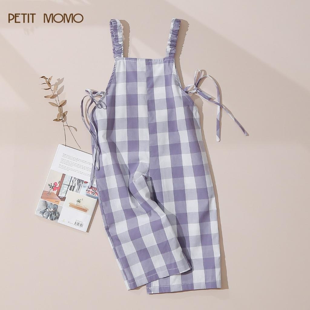 Quần Yếm Dài Cho Bé Gái PETIT MOMO Chất Vải Cotton Mềm Mại Thoáng Mát Họa Tiết Caro Năng Động H186