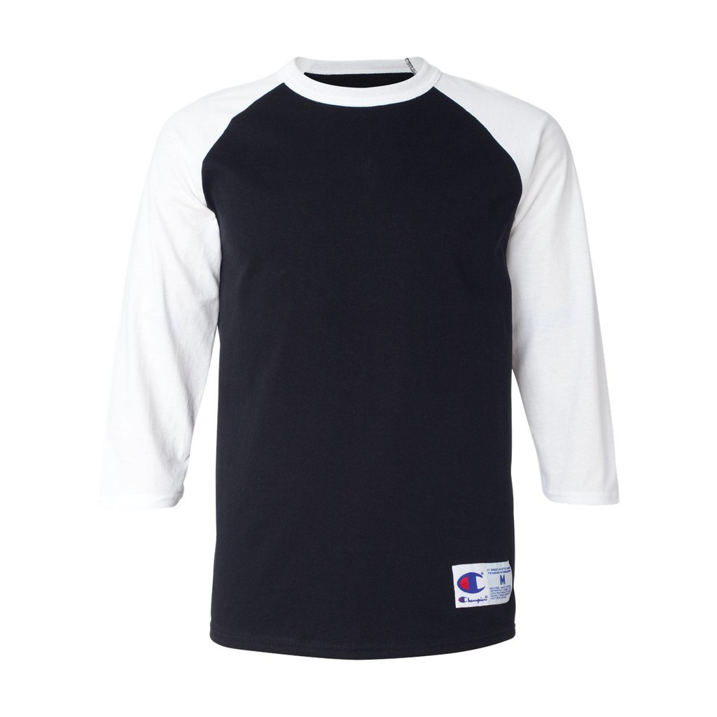 Champion 3/4 Sleeve Raglan (Đen/Trắng)