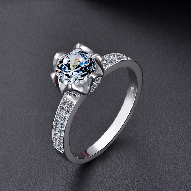 ☀️ HÀNG CÓ SẴN ☀️ NHẪN BẠC ĐÍNH ĐÁ KIM CƯƠNG NHÂN TẠO PHỦ BẠCH KIM ☀️ BEST SELLER ☀️