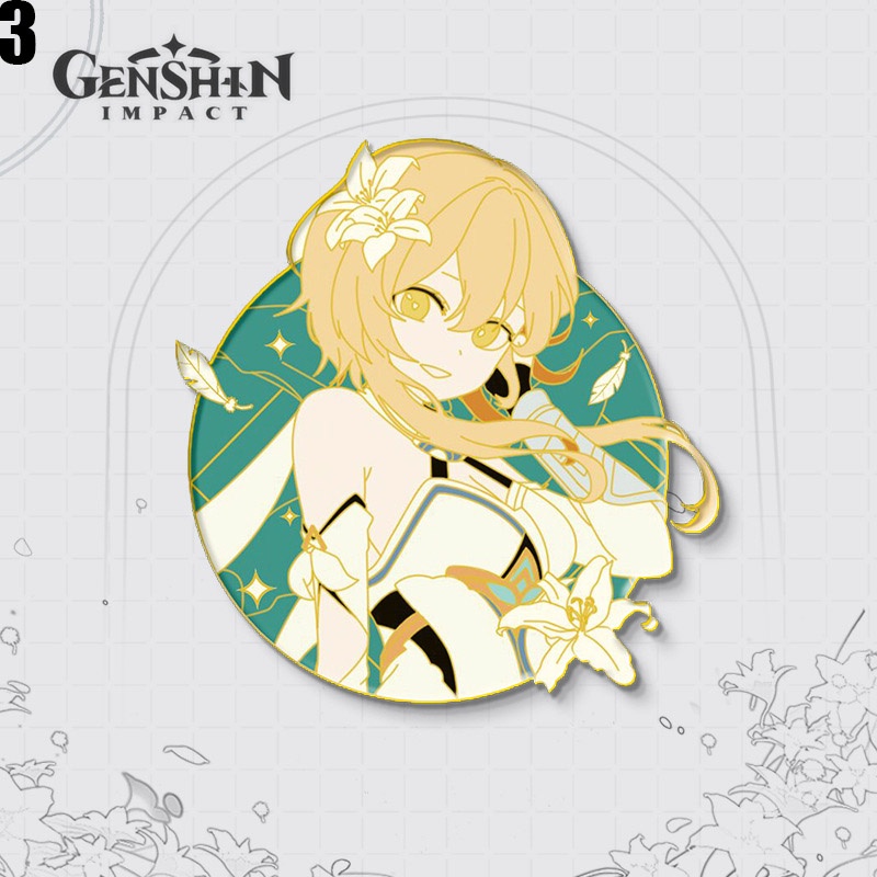Ghim Cài Áo Kim Loại Hình Genshin Impact Dễ Thương