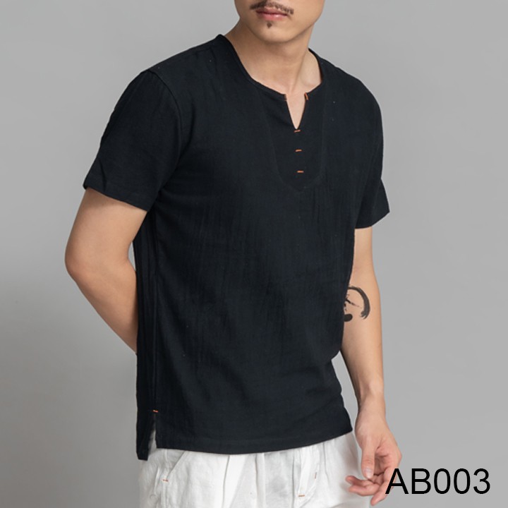 Áo Đũi (Linen) Nam Cổ V Cao Cấp, Áo Đũi Dáng Thun Dễ Phối Đồ | BigBuy360 - bigbuy360.vn