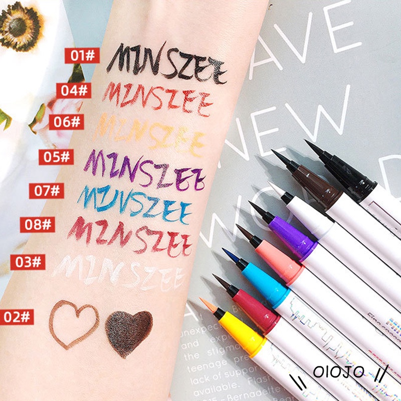 ⚜️Bút Kẻ Mắt Nước 5 Màu Không Trôi Đầu Bút Mảnh Dễ Dùng Chống Nước Lâu Trôi Không Nhoè Minshzee