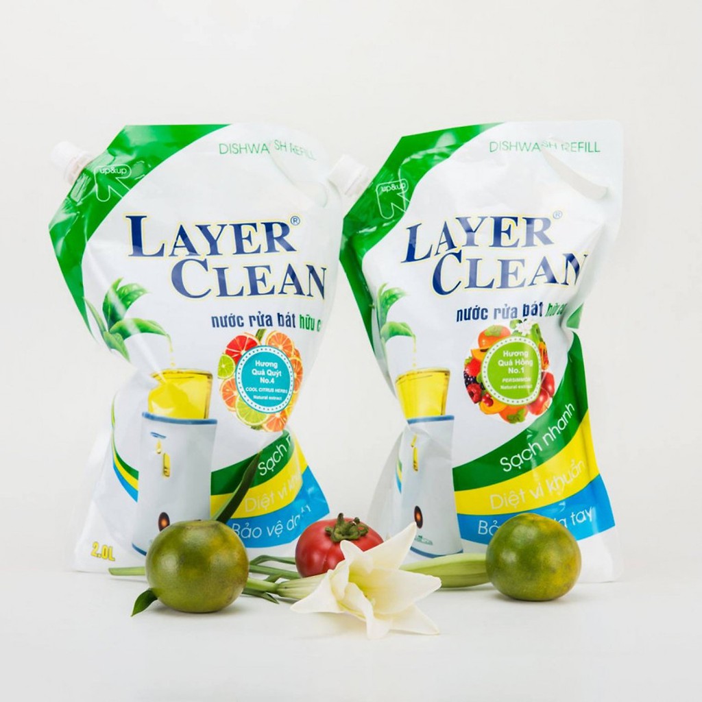 Nước Rửa Chén Hữu Cơ Layer Clean (Túi 2L)