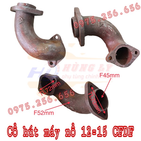 cổ hút máy nổ 12=15 CFDF phụ tùng máy nổ phụ tùng máy nông nghiệp phụ tùng Hùng Lỳ
